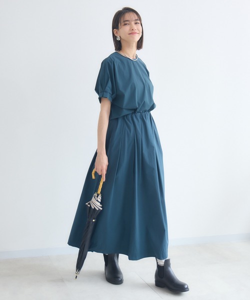 KATHARINE ROSS(キャサリンロス)の「【KATHARINE ROSS】COOL撥水タックギャザースカート(スカート・レディース・ブラウン/カーキ/ブルー・MEDIUM)」の4枚目の写真