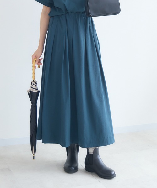 KATHARINE ROSS(キャサリンロス)の「【KATHARINE ROSS】COOL撥水タックギャザースカート(スカート・レディース・ブラウン/カーキ/ブルー・MEDIUM)」の8枚目の写真