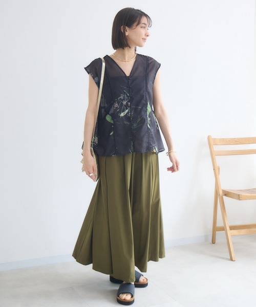 KATHARINE ROSS(キャサリンロス)の「【KATHARINE ROSS】COOL撥水タックギャザースカート(スカート・レディース・ブラウン/カーキ/ブルー・MEDIUM)」の18枚目の写真