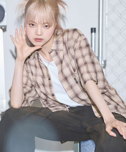 MSG(エムエスジー)の「ボックスシルエット五分丈チェックシャツ【UNISEX】(シャツ/ブラウス・メンズ・ブラック/ベージュ/ブラウン・S/M/L)」の19枚目の写真