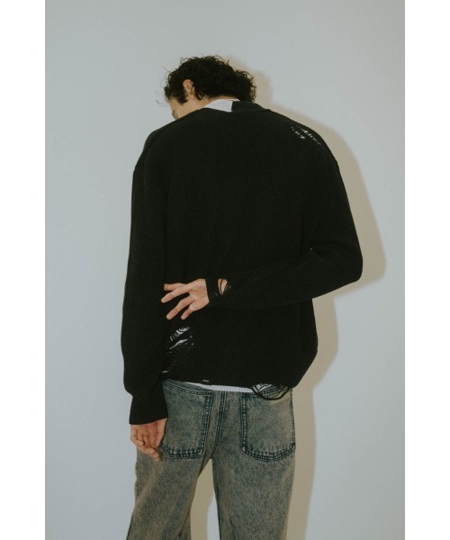 Knuth Marf（クヌースマーフ）の「shirt docking damage cardigan(unisex)（カーディガン/ボレロ・レディース・チャコール/ブラック・MEDIUM/SMALL）」の13枚目の写真