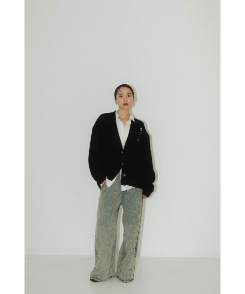 Knuth Marf（クヌースマーフ）の「shirt docking damage cardigan(unisex)（カーディガン/ボレロ・レディース・チャコール/ブラック・MEDIUM/SMALL）」の15枚目の写真