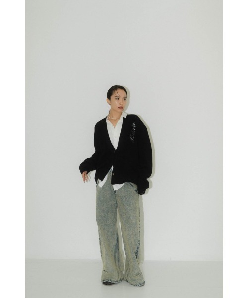 Knuth Marf（クヌースマーフ）の「shirt docking damage cardigan(unisex)（カーディガン/ボレロ・レディース・チャコール/ブラック・MEDIUM/SMALL）」の16枚目の写真