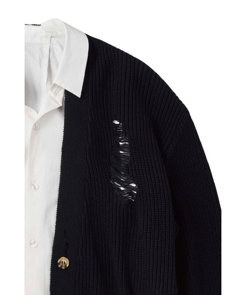 Knuth Marf（クヌースマーフ）の「shirt docking damage cardigan(unisex)（カーディガン/ボレロ・レディース・チャコール/ブラック・MEDIUM/SMALL）」の20枚目の写真