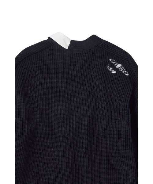 Knuth Marf（クヌースマーフ）の「shirt docking damage cardigan(unisex)（カーディガン/ボレロ・レディース・チャコール/ブラック・MEDIUM/SMALL）」の21枚目の写真