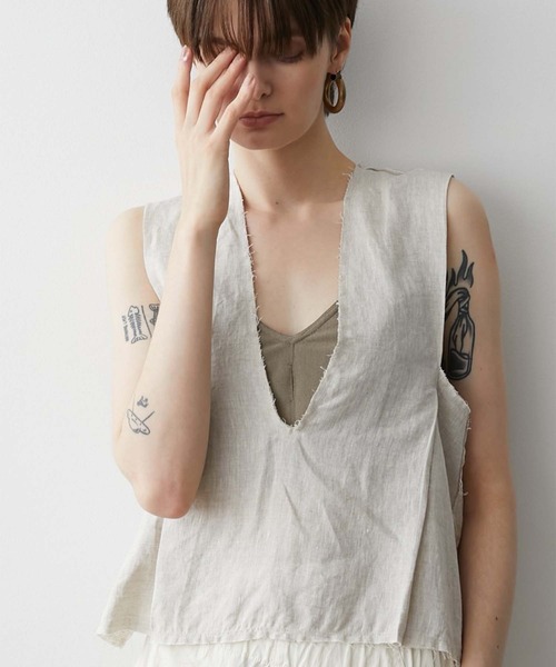 ブラウス シャツ 「LA PEAU DE GEM」natural v neck blouse/ナチュラルVネックブラウス レディース セール】【LA PEAU DE GEM】natural v neck blouse/ナチュラルV