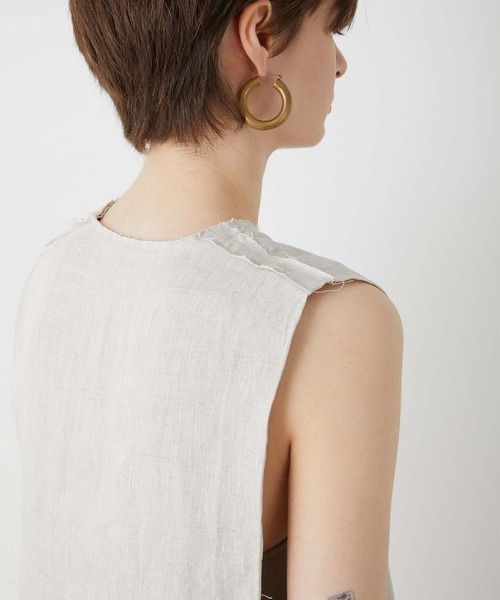 セール】【LA PEAU DE GEM】natural v neck blouse/ナチュラルV
