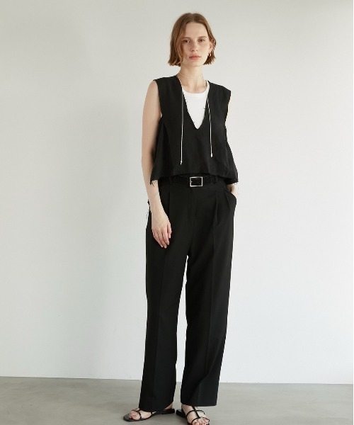 セール】【LA PEAU DE GEM】natural v neck blouse/ナチュラルV