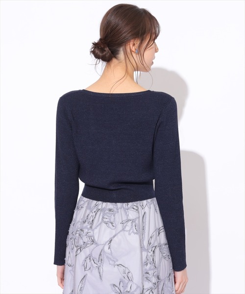 SWINGLE（スウィングル）の「Vネックエレガンスラメリブニットカーディガン（カーディガン/ボレロ・レディース・オフホワイト/ライトグレー/ピンク/ネイビー・FREE）」の22枚目の写真