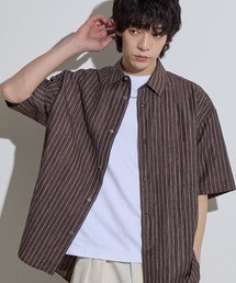 【SLICK/スリック】Linen Washer Stripe Regular Collar Shirt / リネンワッシャーストライプレギュラーカラーシャツ