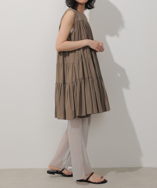 Monocoro toppi(モノコロトッピ)の「クレープシフォン シアー レギンスパンツ(レギンス/スパッツ・レディース・カーキ/グレー/チャコールグレー・フリー)」の12枚目の写真