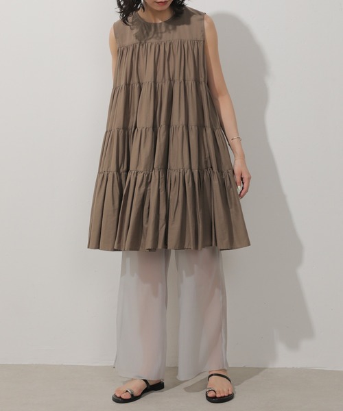 Monocoro toppi(モノコロトッピ)の「クレープシフォン シアー レギンスパンツ(レギンス/スパッツ・レディース・カーキ/グレー/チャコールグレー・フリー)」の11枚目の写真