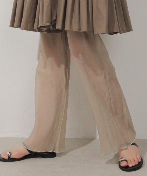 Monocoro toppi(モノコロトッピ)の「クレープシフォン シアー レギンスパンツ(レギンス/スパッツ・レディース・カーキ/グレー/チャコールグレー・フリー)」の14枚目の写真