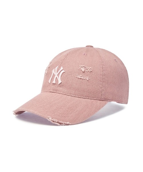 MLB Korea（エムエルビーコリア）の「MLB　KOREA-ダメージウォッシュ-CAP（キャップ・メンズ・ブラック/ワイン/ブラウン/ネイビー/ピンク・FREE）」の4枚目の写真