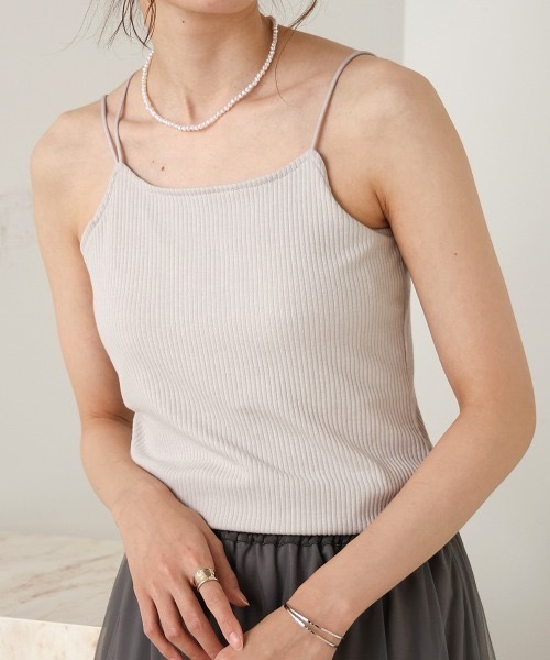 Bab（バブ）の「パット付きアシメキャミソール（キャミソール・レディース・ベージュ/ライトグレー・FREE）」の14枚目の写真