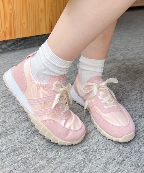 ♥春の大特価Sale❤️ピンクのリボンが可愛い アーモンドマルセル ピンクピンクピンク合皮リボンビジューミラー(504911955