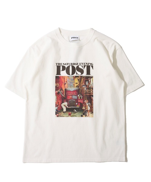 ADPOSION（アドポーション）の「【THE SATURDAY EVENING POST】Road block アートワークデザイン グラフィックプリントTシャツ（Tシャツ/カットソー・レディース・チャコールグレー/ブルーグレー/ホワイト・X-LARGE/LARGE/MEDIUM）」の4枚目の写真