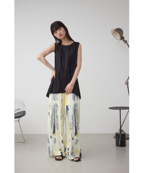 AZUL by moussy（アズールバイマウジー）の「C/Tシャーベットワイドパンツ（スラックス・レディース・ホワイト系その他/グレー/ブラック・SMALL/MEDIUM）」の6枚目の写真