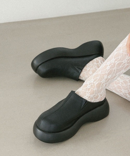 Heather（ヘザー）の「ボリュームソールサボ　497321（サンダル・レディース・ベージュ系その他/ブラック・L/M）」の4枚目の写真