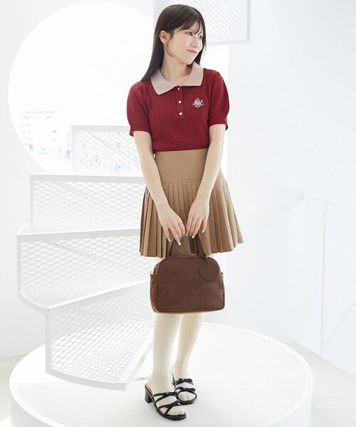 MAJESTIC LEGON(マジェスティックレゴン)の「ハートチャームセットスクエアボストン(ボストンバッグ・レディース・アイボリー/ブラック/ブラウン・FREE)」の18枚目の写真