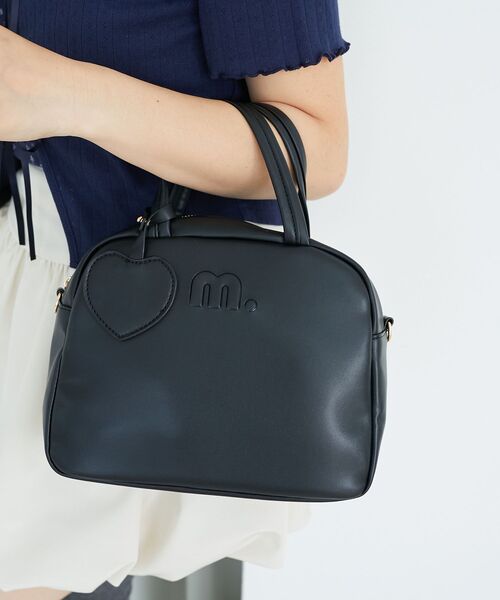 MAJESTIC LEGON(マジェスティックレゴン)の「ハートチャームセットスクエアボストン(ボストンバッグ・レディース・アイボリー/ブラック/ブラウン・FREE)」の21枚目の写真