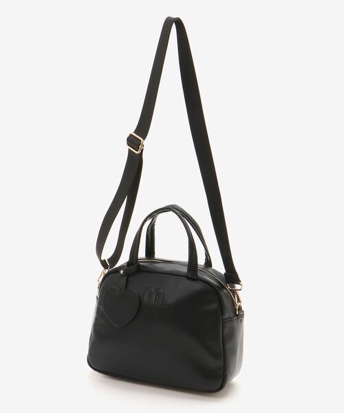 MAJESTIC LEGON(マジェスティックレゴン)の「ハートチャームセットスクエアボストン(ボストンバッグ・レディース・アイボリー/ブラック/ブラウン・FREE)」の5枚目の写真