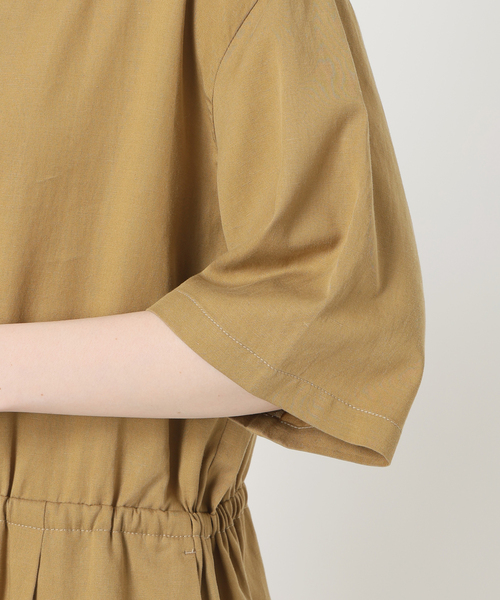 SLOBE IENA（スローブイエナ）の「《WEB限定/追加2》ハーフスリーブオールインワン（つなぎ/オールインワン・レディース・ネイビー・38/36）」の20枚目の写真