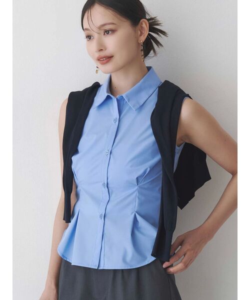 MERCURYDUO(マーキュリーデュオ)の「カーデセットノースリシャツ(シャツ/ブラウス・レディース・その他1/オフホワイト/ブルー・FREE)」の1枚目の写真