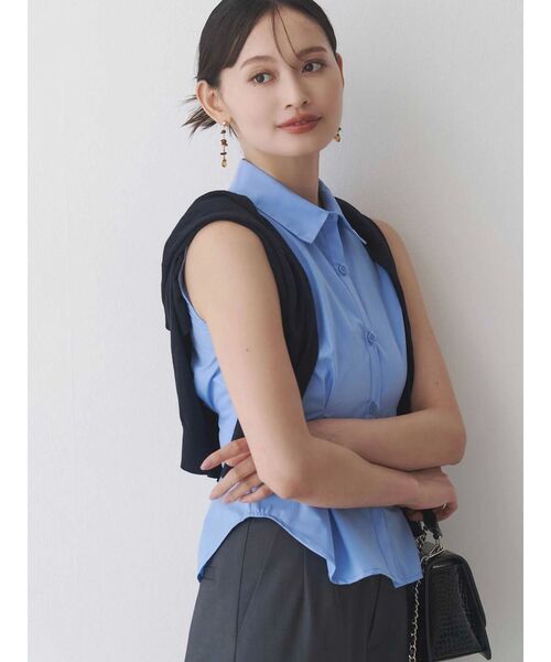 MERCURYDUO(マーキュリーデュオ)の「カーデセットノースリシャツ(シャツ/ブラウス・レディース・その他1/オフホワイト/ブルー・FREE)」の9枚目の写真