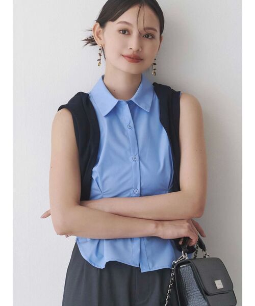 MERCURYDUO(マーキュリーデュオ)の「カーデセットノースリシャツ(シャツ/ブラウス・レディース・その他1/オフホワイト/ブルー・FREE)」の10枚目の写真