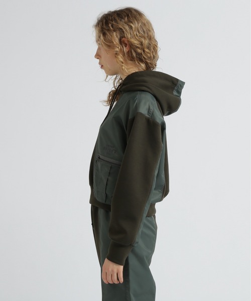 AVIREX アノラックパーカー ベージュ 2XL VARSITY LOGO SWEAT ZIP UP PARKA / バーシティ ロゴ スウェット