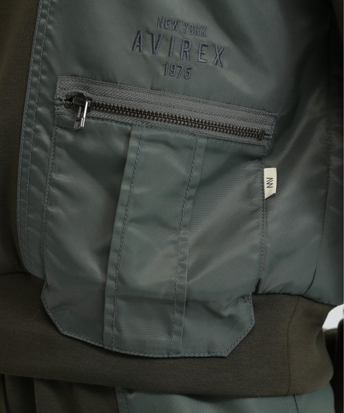AVIREX(アヴィレックス)の「NYLON PATCH COMBI PARKA/ナイロンパッチコンビパーカー(パーカー・レディース・グレー/オリーブ/ブラック・S/L/M)」の11枚目の写真