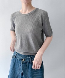 【on:nue】[選べる6色展開] ラウンドネックベーシックニット