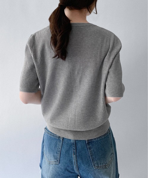 on:nue（オンニュ）の「【on:nue】[選べる6色展開] ラウンドネックベーシックニット（ニット/セーター・レディース・ブラック/ベージュ/アイボリー/グレー/ブラウン/パープル・FREE）」の22枚目の写真