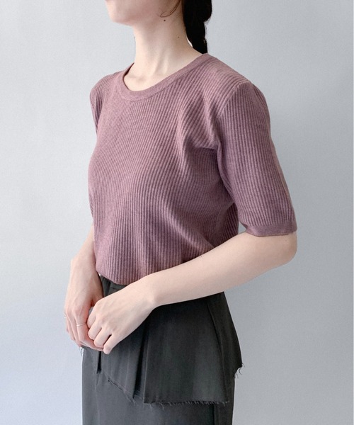 on:nue（オンニュ）の「【on:nue】[選べる6色展開] ラウンドネックベーシックニット（ニット/セーター・レディース・ブラック/ベージュ/アイボリー/グレー/ブラウン/パープル・FREE）」の19枚目の写真