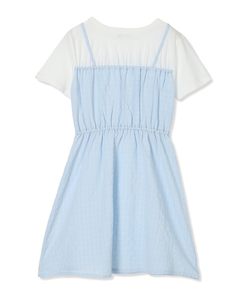 Amourire girl（アムリールガール）の「シャーリングデザイン Tシャツドッキングワンピース（ワンピース・キッズ・ブラック/サックスブルー・160cm/150cm/140cm/130cm）」の22枚目の写真