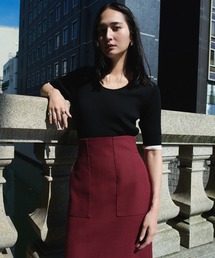 ROPE' | ワイドリブラウンドネック スーパーメリノウール ニット/イージーケア(ニット/セーター)