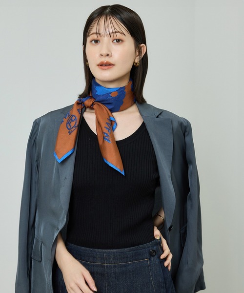 ROPE'（ロペ）の「ワイドリブラウンドネック スーパーメリノウール ニット/イージーケア（ニット/セーター・レディース・グレー/オフホワイト/ブラック・FREE）」の6枚目の写真