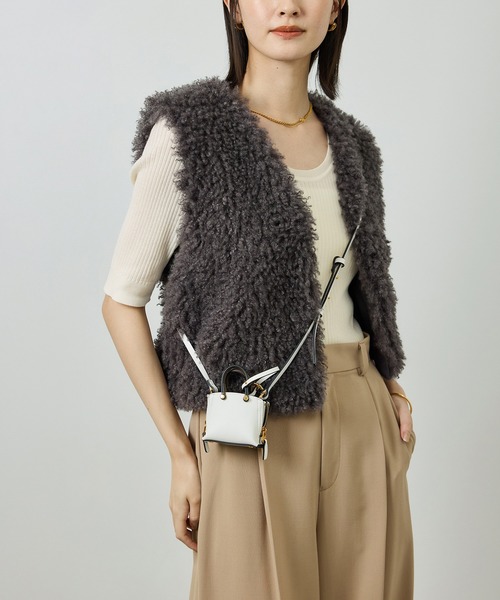 ROPE'（ロペ）の「ワイドリブラウンドネック スーパーメリノウール ニット/イージーケア（ニット/セーター・レディース・グレー/オフホワイト/ブラック・FREE）」の13枚目の写真