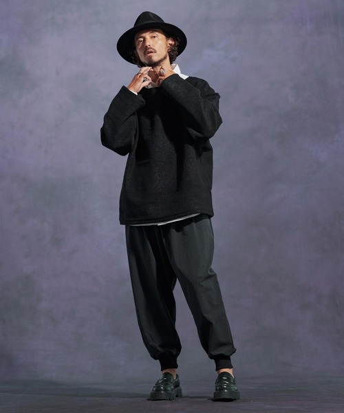 mlt5306-ボートネックルーズシルエット起毛カットソー（Tシャツ