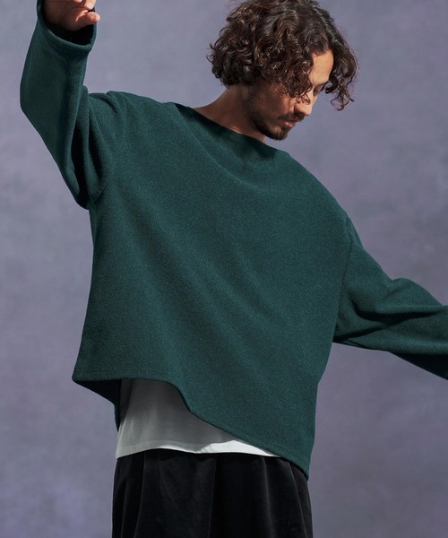 Jih Nunc(ジーヌンク)の「mlt5306-ボートネックルーズシルエット起毛カットソー(Tシャツ/カットソー・メンズ・グリーン/レッド/ブラウン/ブラック・L/M/S)」の22枚目の写真