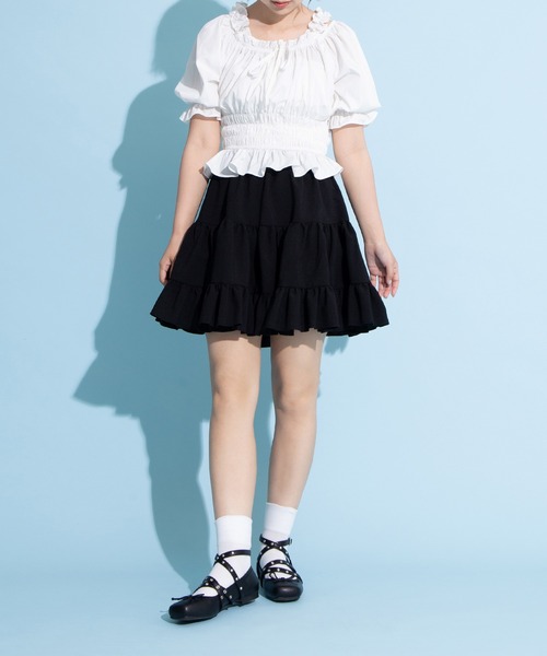 PUNYUS（プニュズ）の「2WAYオフショルダーブラウス（シャツ/ブラウス・レディース・ブラック/ホワイト・1/2/3/4）」の10枚目の写真