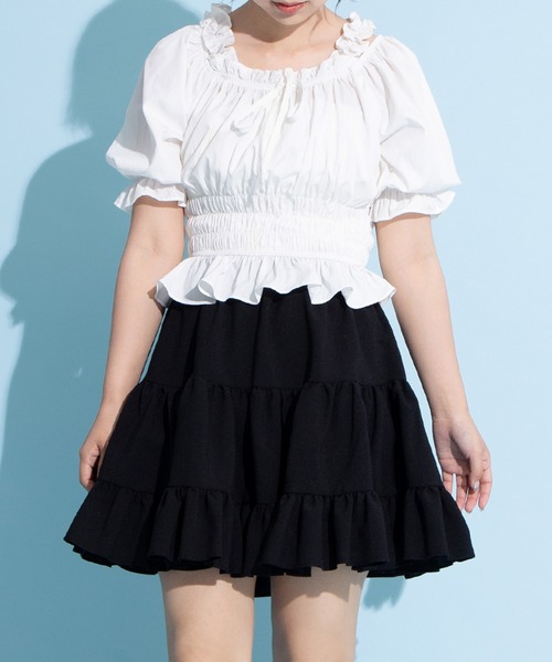 PUNYUS（プニュズ）の「2WAYオフショルダーブラウス（シャツ/ブラウス・レディース・ブラック/ホワイト・1/2/3/4）」の8枚目の写真