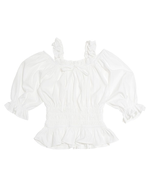 PUNYUS（プニュズ）の「2WAYオフショルダーブラウス（シャツ/ブラウス・レディース・ブラック/ホワイト・1/2/3/4）」の13枚目の写真