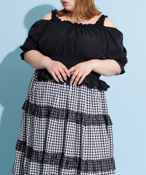 PUNYUS（プニュズ）の「2WAYオフショルダーブラウス（シャツ/ブラウス・レディース・ブラック/ホワイト・1/2/3/4）」の18枚目の写真