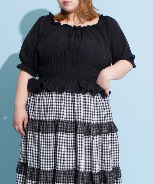 PUNYUS（プニュズ）の「2WAYオフショルダーブラウス（シャツ/ブラウス・レディース・ブラック/ホワイト・1/2/3/4）」の19枚目の写真