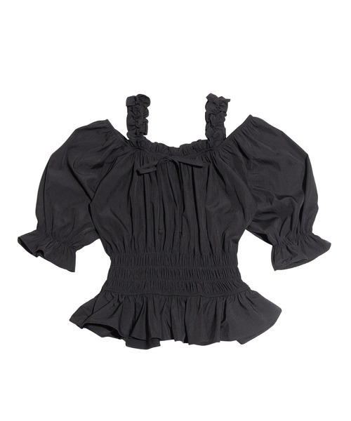 PUNYUS（プニュズ）の「2WAYオフショルダーブラウス（シャツ/ブラウス・レディース・ブラック/ホワイト・1/2/3/4）」の21枚目の写真