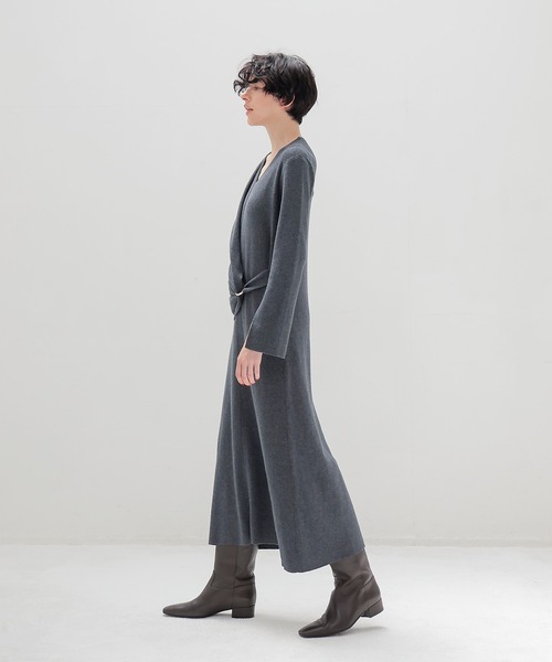 セール】cotton cashmere drape knit dress(コットンカシミヤ