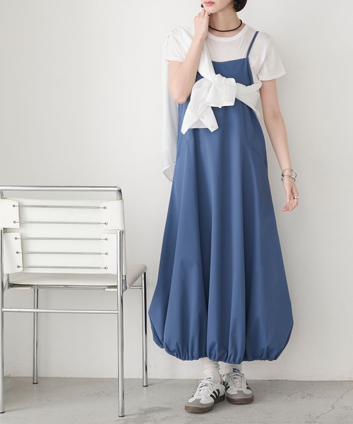 forksy.(フォルクシー)の「【forksy.】バルーンシルエットキャミワンピース(ワンピース・レディース・カーキ/アイボリー/ブルー/ブラック・FREE)」の4枚目の写真