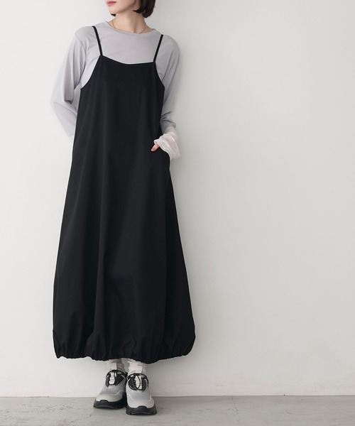フォクシー　ワンピース　バルーン　黒　コットン　40 forksy.】バルーンシルエットキャミワンピース（ワンピース）｜forksy